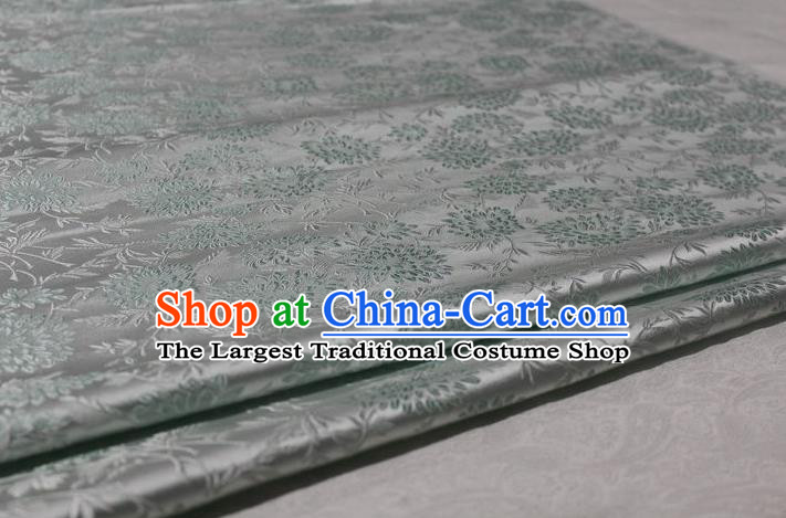 Chinese Traditional Cloth Cheongsam White Brocade Fabric Tang Suit Silk Material Drapery