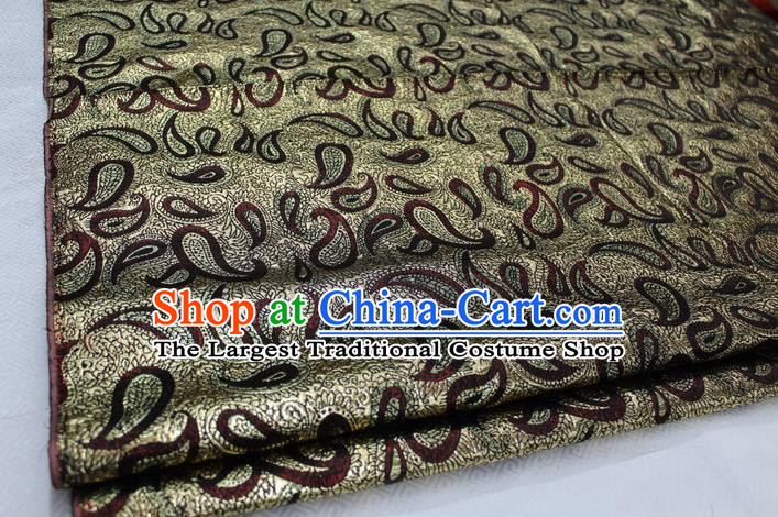 Chinese Traditional Cloth Mongolian Robe Golden Brocade Fabric Tang Suit Silk Material Drapery