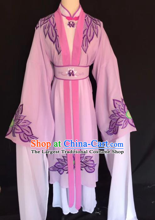 Chinese Traditional Beijing Opera Diva Lilac Clothing Peking Opera Buddhist Nun Costume for Adults