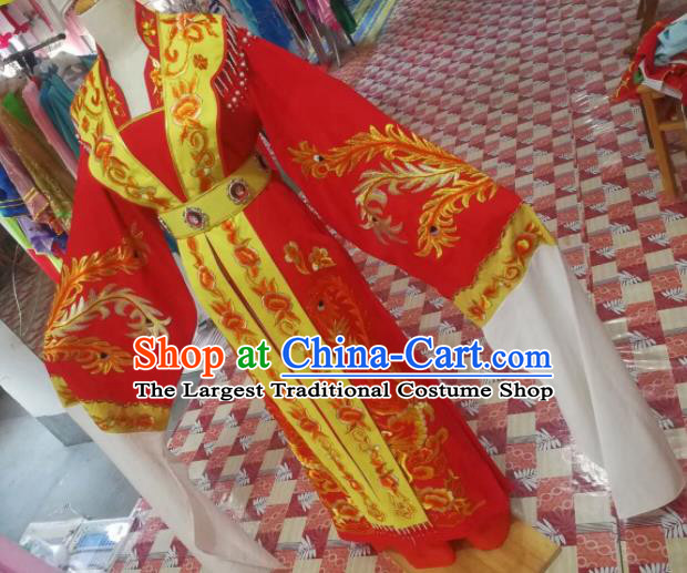 Chinese Traditional Beijing Opera Princess Embroidered Wedding Dress Peking Opera Actress Red Costume for Adults