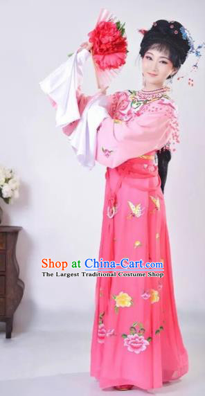 Chinese Traditional Beijing Opera Palace Lady Pink Dress Peking Opera Diva Costumes for Adults