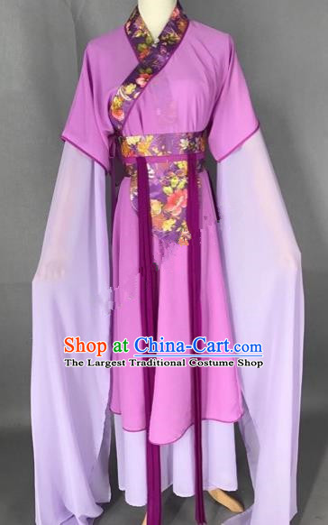 Chinese Traditional Beijing Opera Maidservants Purple Dress Peking Opera Diva Costumes for Adults