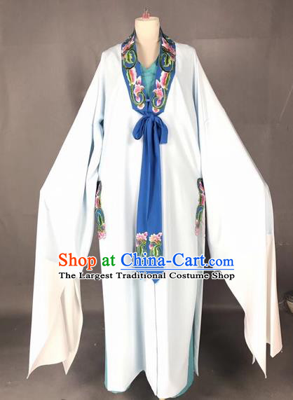 Chinese Traditional Beijing Opera Scholar Costume Peking Opera Niche White Robe for Adults