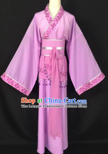 Chinese Traditional Beijing Opera Handmaiden Purple Hanfu Dress Peking Opera Diva Costumes for Adults