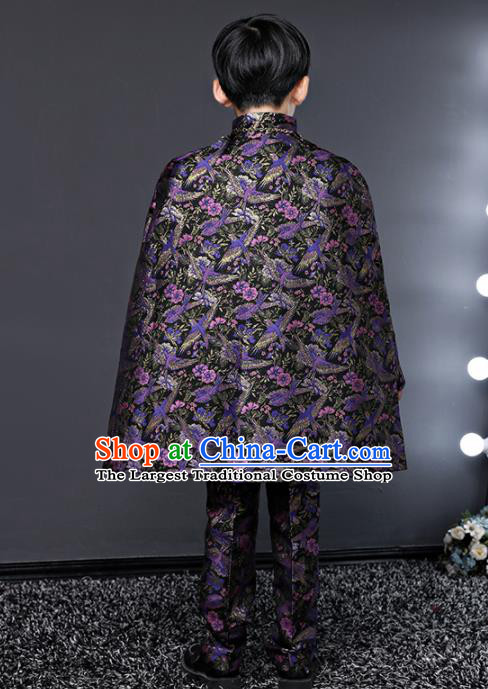 Children Modern Dance Costume Compere Halloween Catwalks Purple Suits for Kids