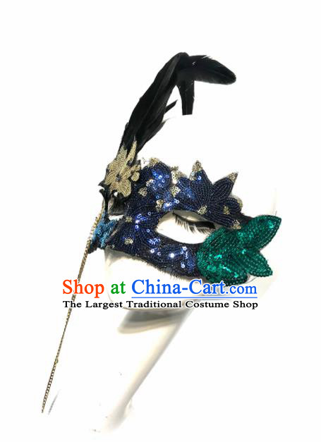 Top Halloween Cosplay Black Feather Masks Brazilian Carnival Catwalks Fancy Dress Ball Face Mask for Women