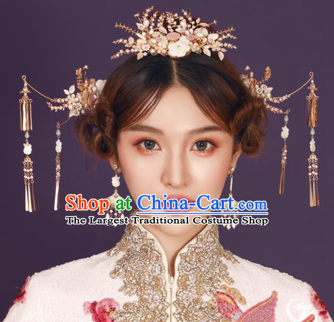 Top Chinese Traditional Wedding Hair Accessories Ancient Palace Hair Crown Hairpins Complete Set for Women