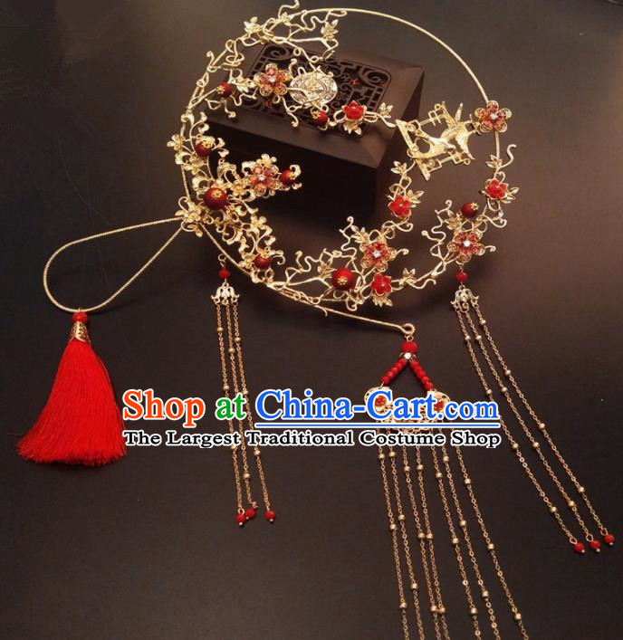 Chinese Traditional Wedding Accessories Classical Bride Palace Fan for Women