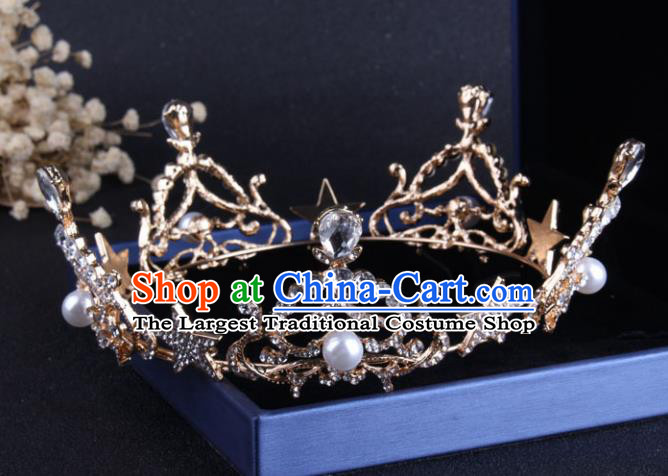 Top Grade Baroque Hair Accessories Catwalks Bride Crystal Royal Crown for Women