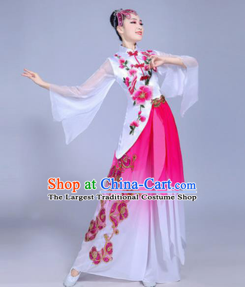 Traditional Chinese Classical Dance Costume Folk Dance Pink Dress for Women