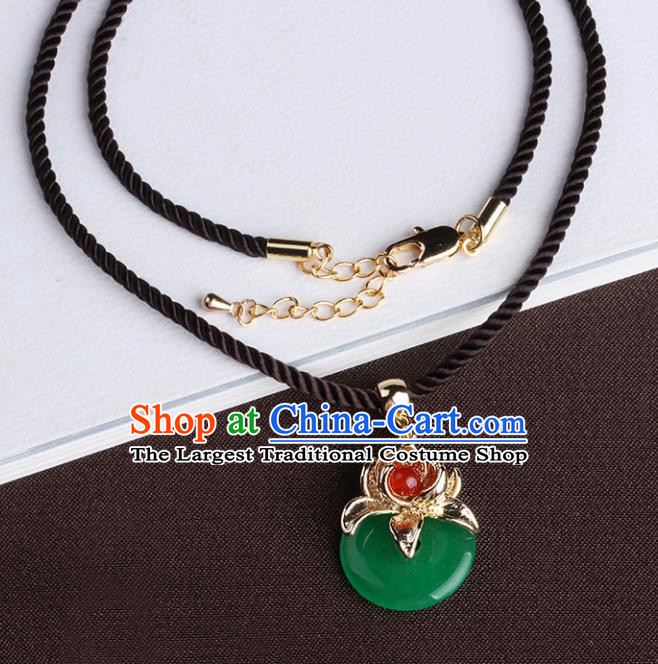 Chinese National Hanfu Classical Jade Necklet Traditional Jewelry Accessories for Women
