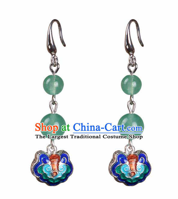 Chinese National Classical Hanfu Blueing Earrings Traditional Jewelry Accessories for Women