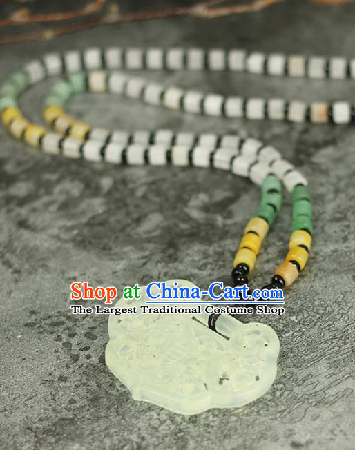 Handmade Chinese Traditional Jade Necklace Traditional Classical Hanfu Necklet Jewelry Accessories for Women