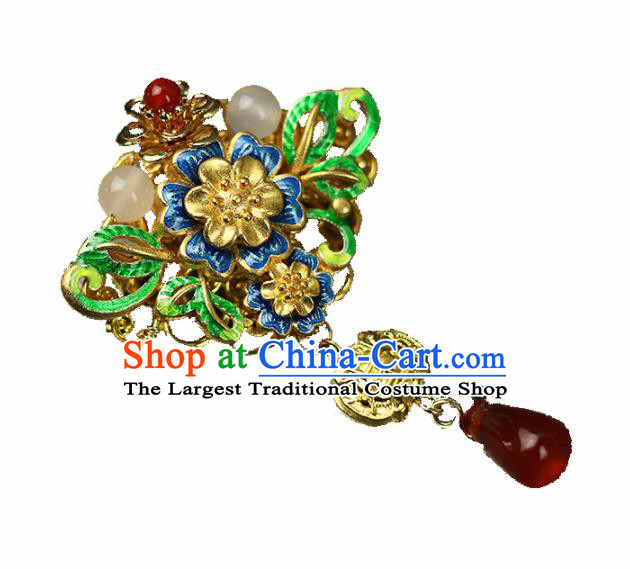 Chinese Traditional Blueing Butterfly Brooch Traditional Classical Hanfu Jewelry Accessories for Women