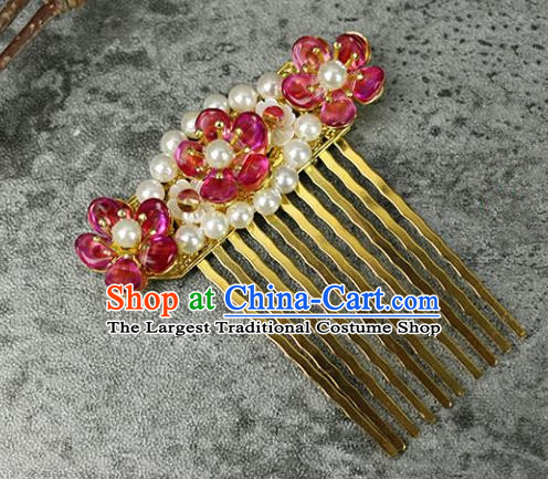 Handmade Chinese Traditional Pearls Hair Combs Traditional Classical Hanfu Hair Accessories for Women