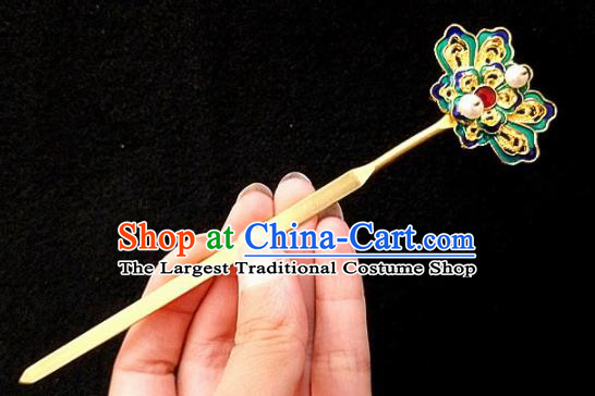 Chinese Ancient Traditional Hanfu Blueing Hairpins Handmade Classical Hair Accessories for Women