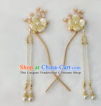 Chinese Ancient Traditional Hanfu Tassel Step Shake Hairpins Handmade Classical Hair Accessories for Women
