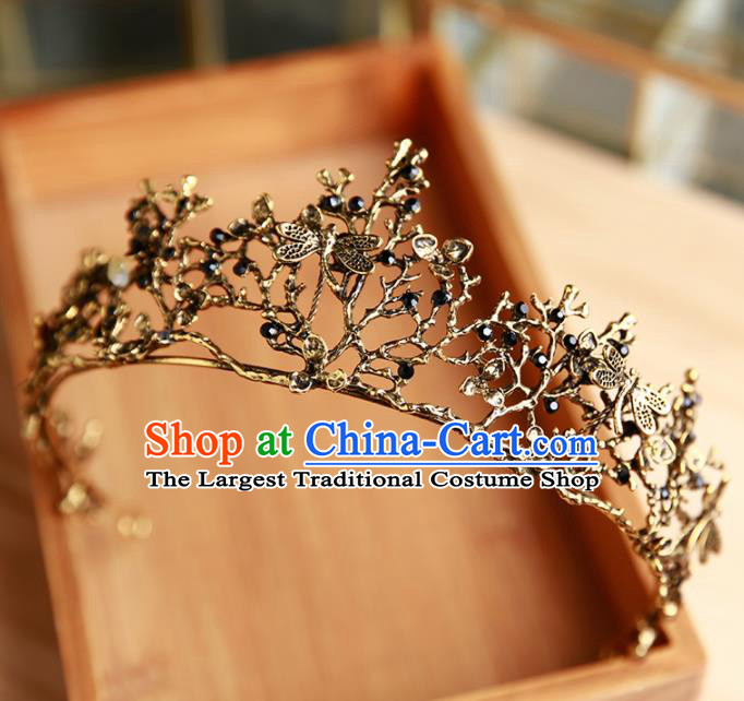 Handmade Top Grade Bride Hair Accessories Baroque Dragonfly Royal Crown for Women