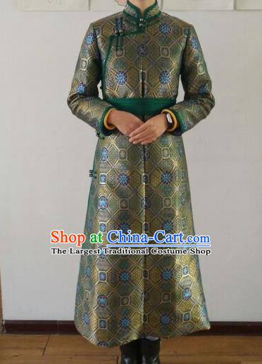 Traditional Chinese Mongol Nationality Wedding Costumes Female Folk Dance Ethnic Mongols Robe for Women