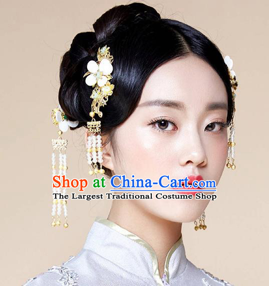 Chinese Ancient Traditional Hanfu Hairpins Flowers Hair Clasp Handmade Classical Hair Accessories Complete Set for Women