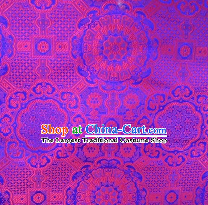 Asian Chinese Tang Suit Material Traditional Pattern Design Rosy Brocade Silk Fabric