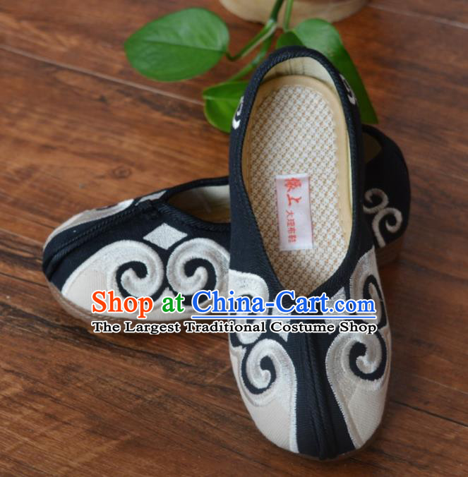 Chinese Traditional Shoes Ancient Monk Shoes Black Cloth Shoes for Men