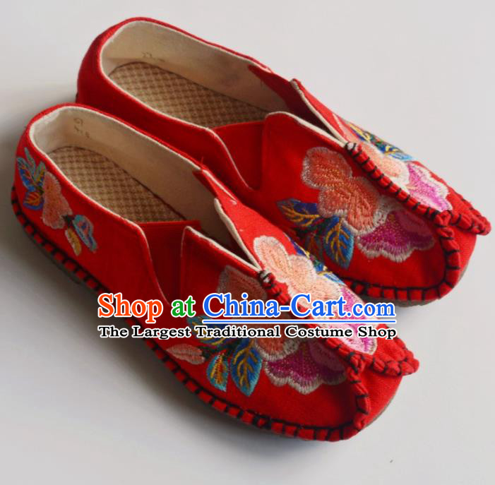 Chinese Traditional Red Embroidered Shoes Hanfu Shoes Ancient Princess Shoes for Women
