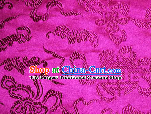 Asian Chinese Tang Suit Silk Fabric Rosy Brocade Traditional Cucurbit Pattern Design Satin Material