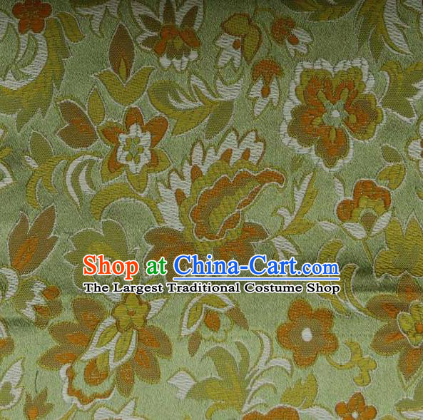 Asian Traditional Pattern Design Green Satin Material Chinese Tang Suit Brocade Silk Fabric
