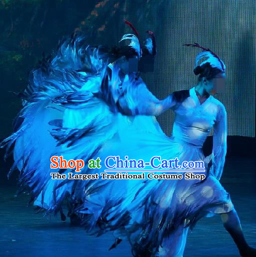 Chinese Traditional Classical Dance Costumes Group Dance Stage Performance Dress for Women