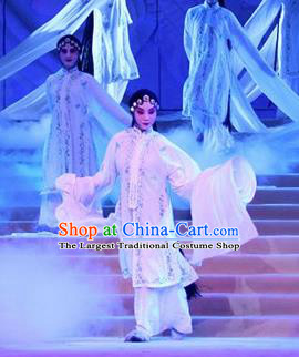 Chinese Traditional Classical Dance Group Dance Costumes Beijing Opera Stage Performance White Dress for Women