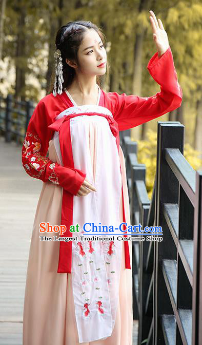 Chinese Ancient Female Historical Costumes Traditional Tang Dynasty Palace Hanfu Dress for Women