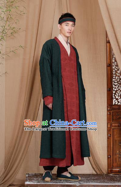 Chinese Traditional Tang Suit Costumes National Coat Overcoat for Men