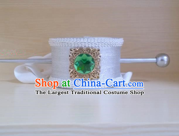Chinese Ancient Prince Hair Accessories Tang Dynasty Swordsman White Hairdo Crown Headwear for Men