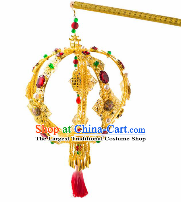 Chinese Ancient Wedding Accessories Bride Palace Golden Lantern for Women