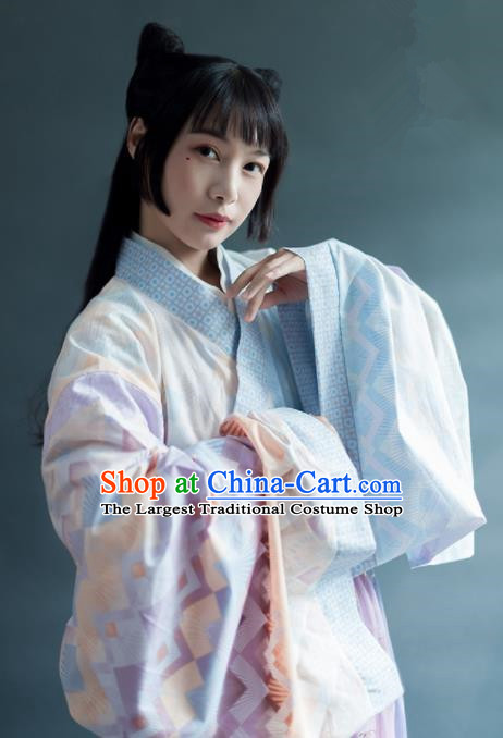 Chinese Traditional Jin Dynasty Palace Lady Historical Costumes Ancient Royal Princess Hanfu Dress for Women