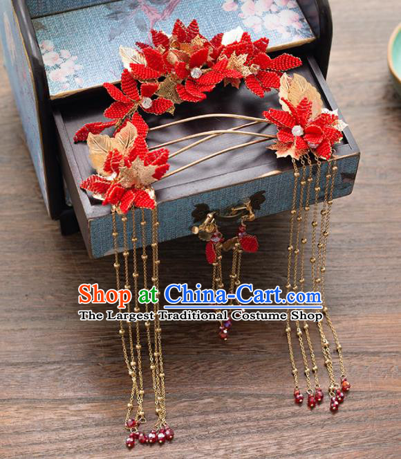 Chinese Ancient Palace Bride Hair Accessories Wedding Hair Combs Hairpins Headwear for Women