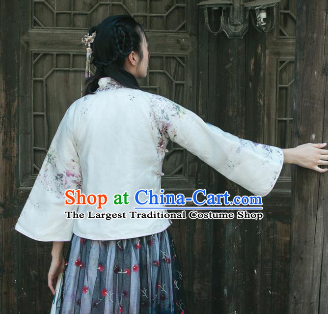 Chinese Traditional Costumes National Tang Suit Silk Blouse Qipao Upper Outer Garment for Women