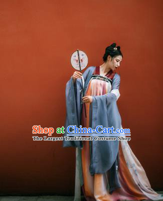 Chinese Tang Dynasty Imperial Concubine Historical Costumes Ancient Traditional Hanfu Dress Complete Set for Women