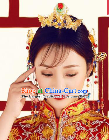 Chinese Traditional Wedding Hair Accessories Ancient Bride Hair Combs Hairpins Headdress for Women
