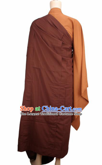 Chinese Traditional Buddhist Monk Clothing Brown Cassock Buddhism Monks Costumes for Men