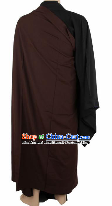 Chinese Traditional Buddhist Monk Brown Costumes Buddhism Monks Cassock for Men