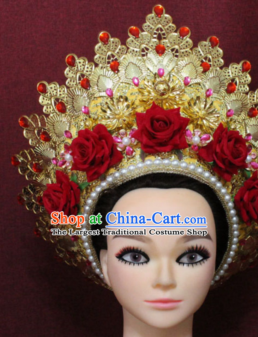Top Traditional Thailand Empress Hair Jewelry Princess Crown Hat