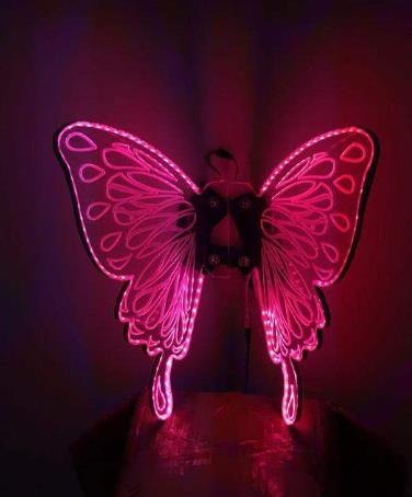 Top LED Lights Luminous Big Wings Butterfly Dance Costumes Butterfly Dancing Costume Complete Set
