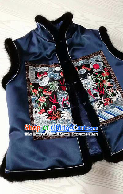 Chinese Traditional Costume Tang Suit Embroidered Vest National Silk Waistcoat for Women