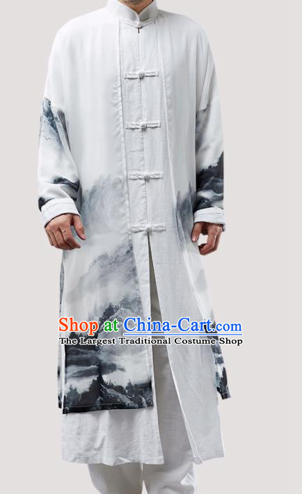 Chinese Traditional Costume Tang Suit Long Gown National Mandarin Robe for Men