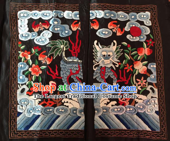 Chinese Traditional Handmade Embroidery Craft Embroidered Kylin Silk Patches Embroidering Accessories