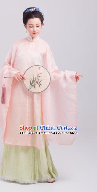 Chinese Traditional Ming Dynasty Imperial Consort Historical Costumes Ancient Palace Silk Hanfu Dress for Women
