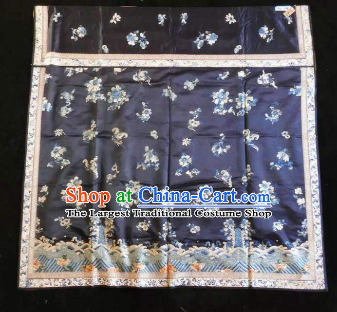 Chinese Traditional Handmade Embroidery Craft Embroidered Navy Cloth Patches Embroidering Silk Piece