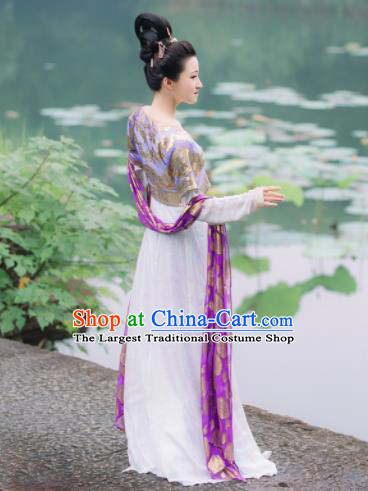 Chinese Traditional Tang Dynasty Princess Historical Costumes Ancient Peri Hanfu Dress for Women